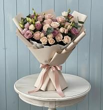 Букет бодрость в Щучье Букет цветов из:  Розы и Лизиантусы в Щучье