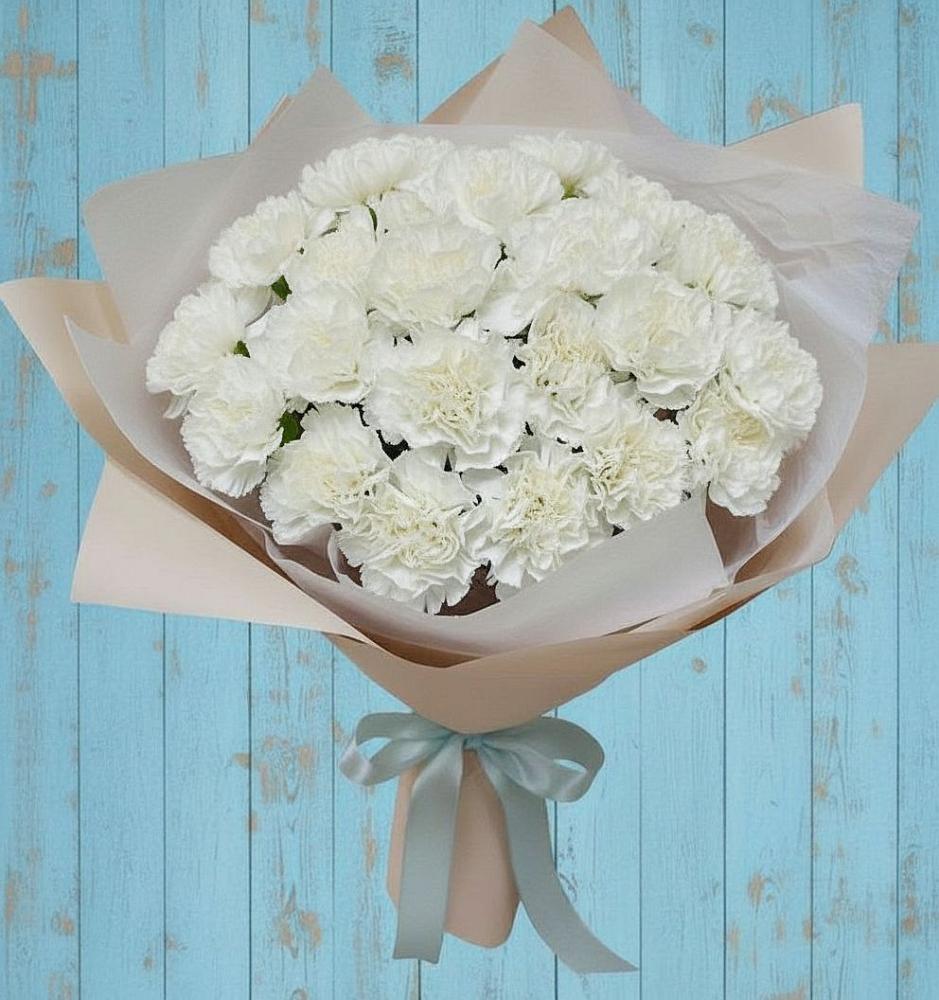 Букет Хрустальное утро в Щучье Букет цветов из: Гвоздики в Щучье