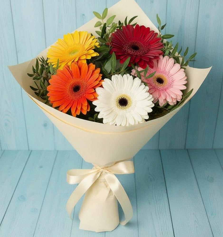 Букет праздник в Щучье Букет цветов из: Герберы в Щучье
