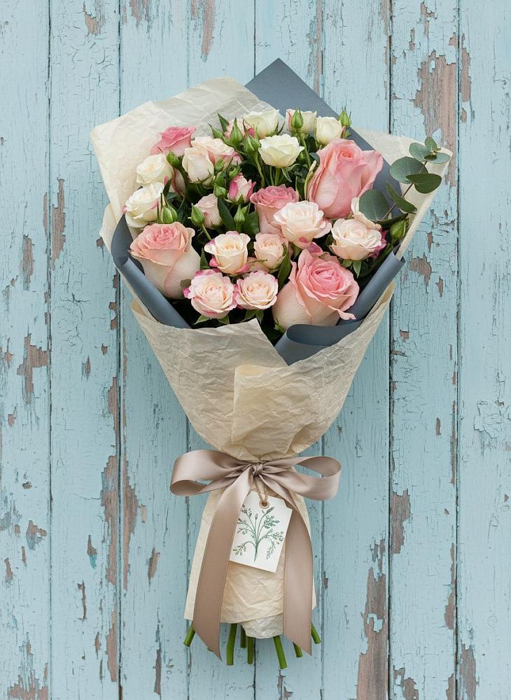 Букет нежный и розовый в Щучье Букет цветов из: Розы в Щучье