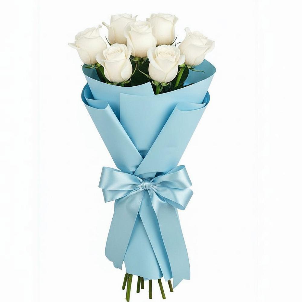 7 Белых роз Проуд в Щучье Букет 7 белых роз Проуд в Щучье