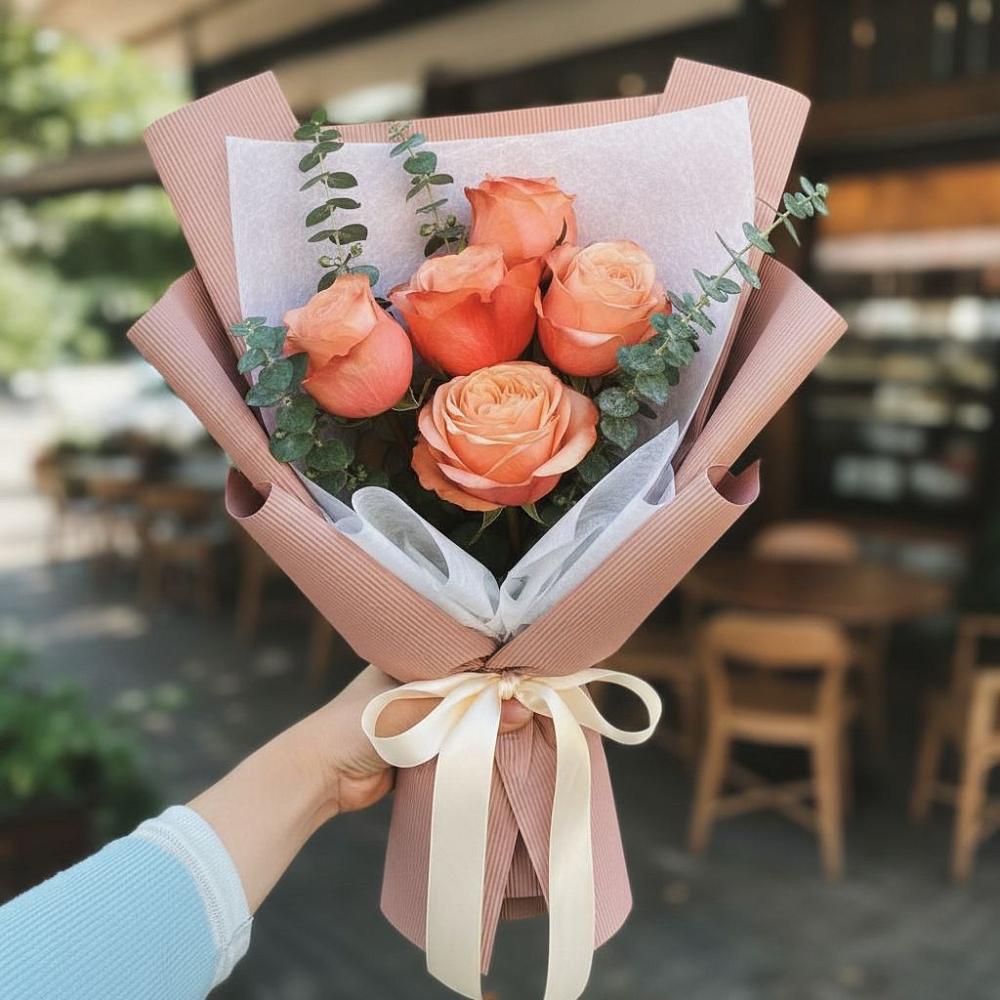 Букет персиковый аромат в Щучье Букет цветов из: Розы в Щучье