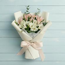 Букет Утренний поцелуй в Щучье Букет цветов из:  Альстромерии в Щучье