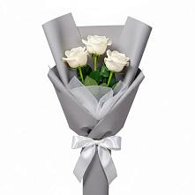 Букет 3 белые розы в Щучье Букет 3 белые розы в Щучье