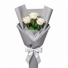 Букет 3 белые розы в Щучье Букет 3 белые розы в Щучье