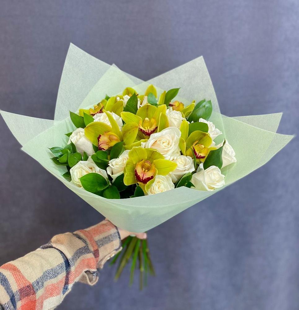 Букет лимончелло в Щучье Букет цветов из: Орхидеи и Розы в Щучье