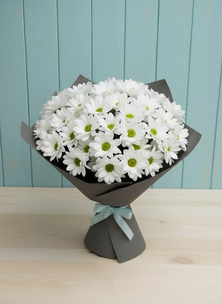 Букет белые хризантемы в Щучье Букет цветов из: Хризантемы в Щучье