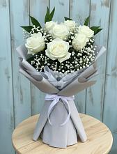 Букет из белых роз в Щучье Букет цветов из:  Розы в Щучье