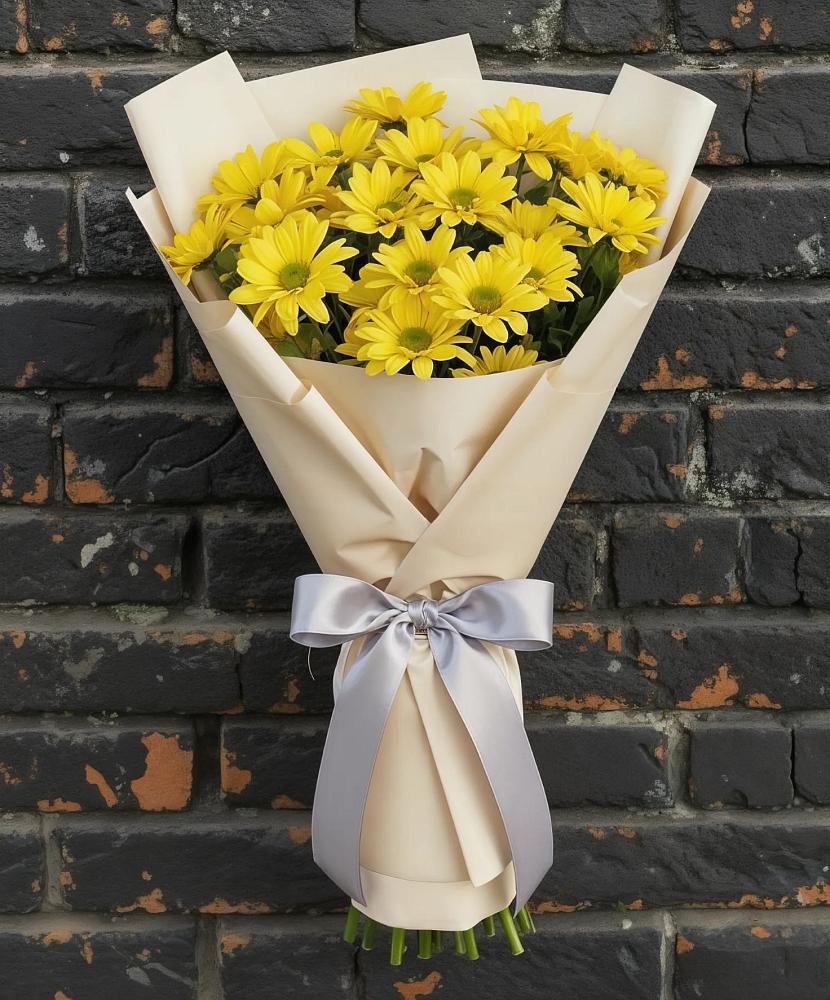 Букет Желтое настроение в Щучье Букет цветов из: Хризантемы в Щучье