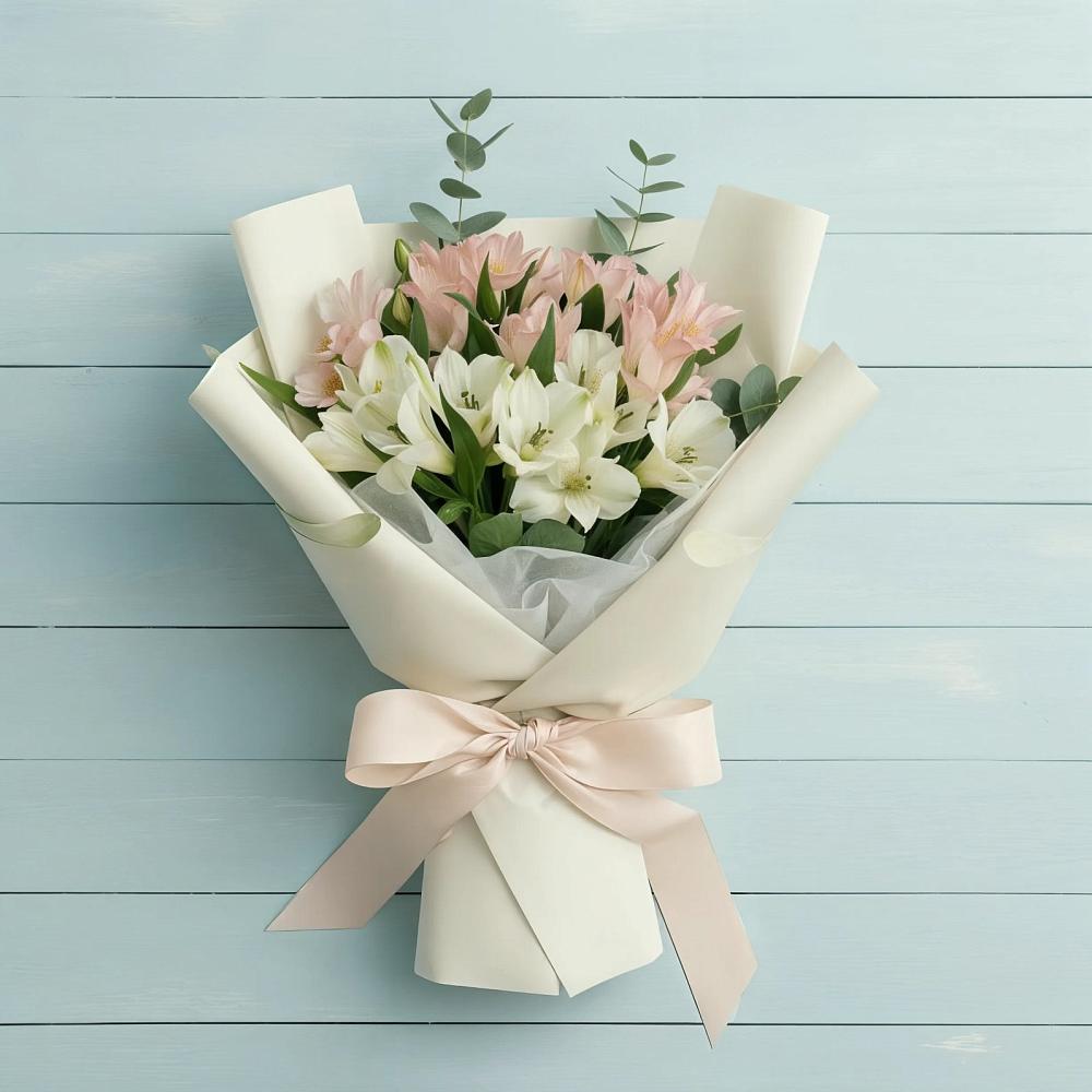 Букет Утренний поцелуй в Щучье Букет цветов из: Альстромерии в Щучье