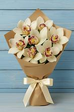 Букет 7 белых орхидей в Щучье Букет цветов из:  Орхидеи и Розы в Щучье