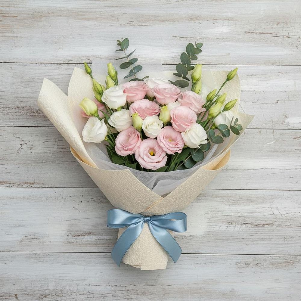 Букет шампанское в Щучье Букет цветов из: Лизиантусы в Щучье